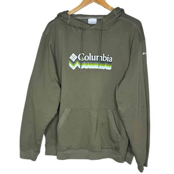Columbia Green Hooded Sweatshirt Pullover - Picture 1 of 6